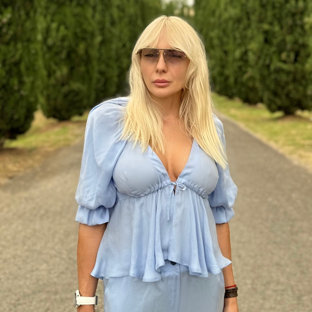 Дамска блуза в светло син цвят AGGATA