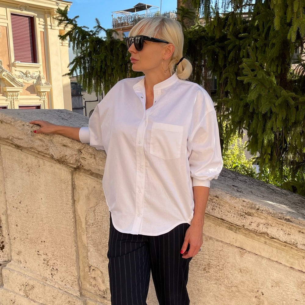 Бяла памучна риза AGGATA