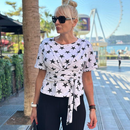 Дамска тениска със звезди AGGATA