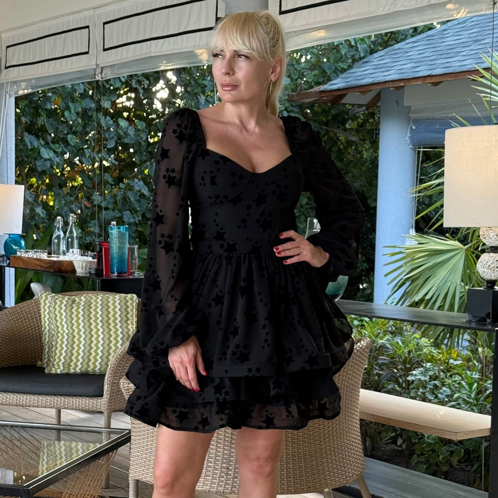 Дамска черна рокля AGGATA