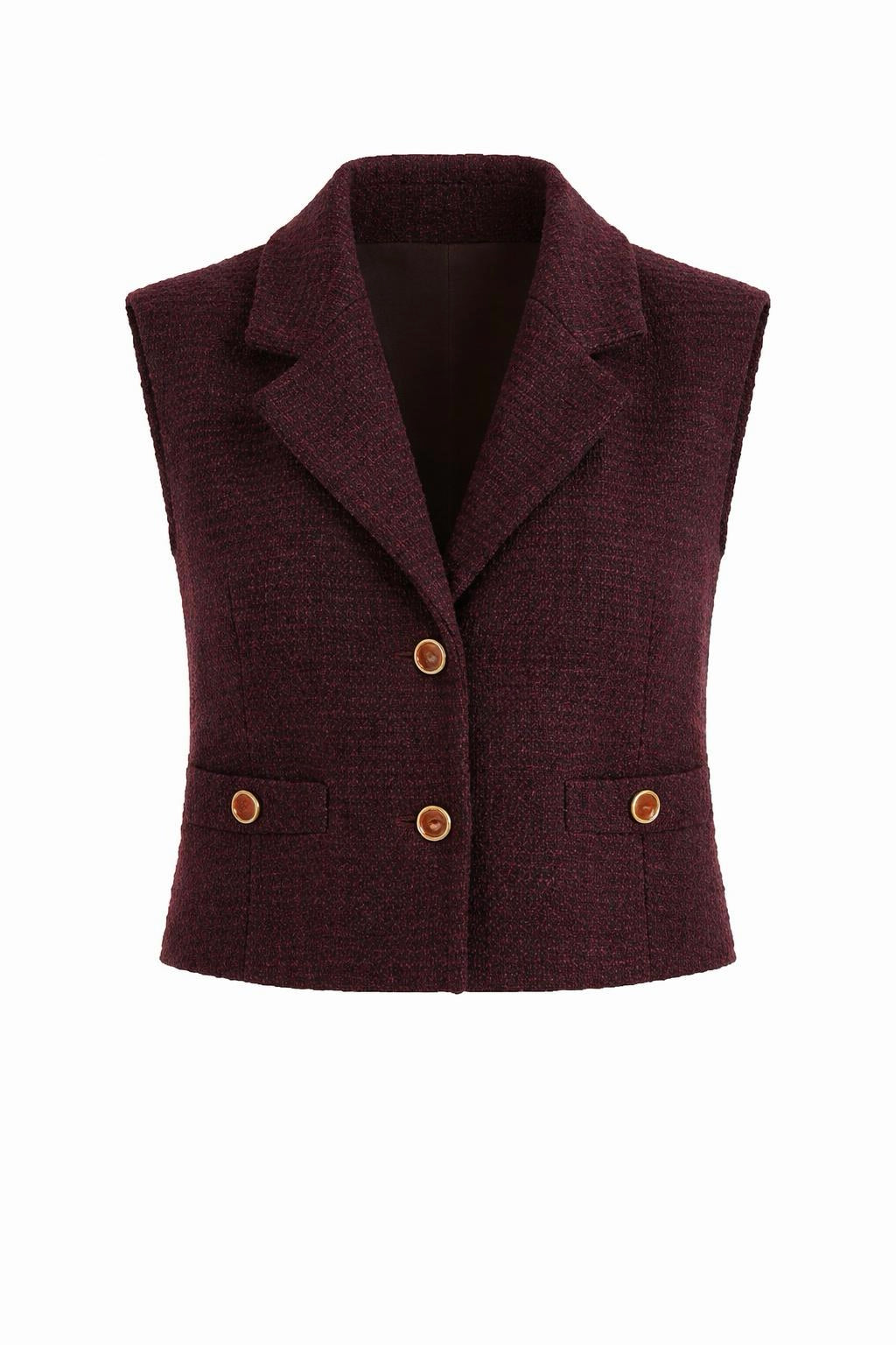 Бордо елек от букле с красиви копчета AGGATA