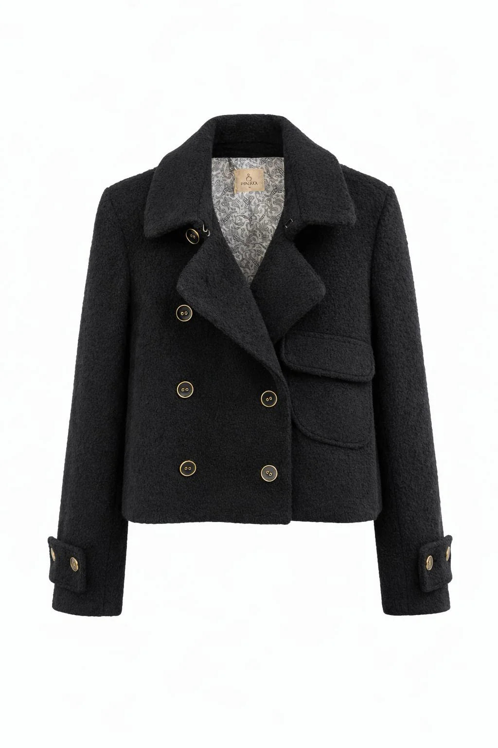 Черно късо вълнено яке AGGATA